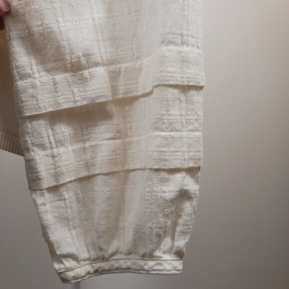 Madewell, Ivory, Weave Mix, Mock Neck, Bubble Sleeve Top, SZ Large, Style NC638 - Picture 8 of 16